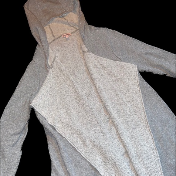NWOT- New Juicy Courture Glittery Grey Open Front Hoodie - Picture 4 of 9